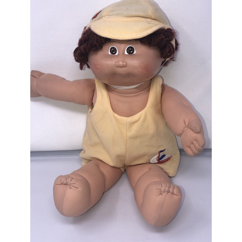 vintage‎ cabbage patch kids doll coleco overall yellowshoets and hat 1979,1982